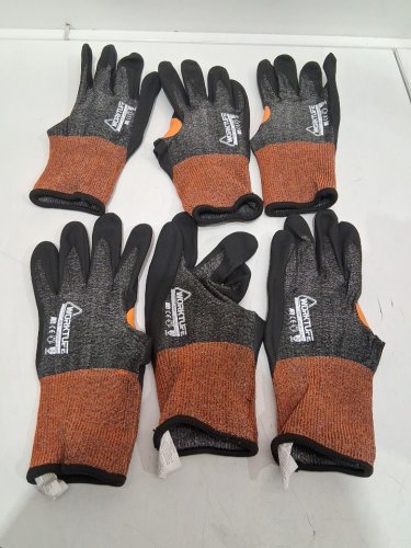 3PR WORKTUFF CUT/PUNCTURE RESISTANT GLOVES - MED - ORANGE/GREY/BLACK image 3
