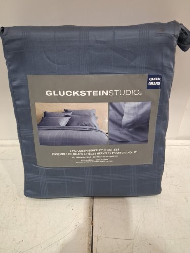 6PC Gluckstein Studio Berkeley Sheet Set - QUEEN - Blue (Model: 2200101) image 2