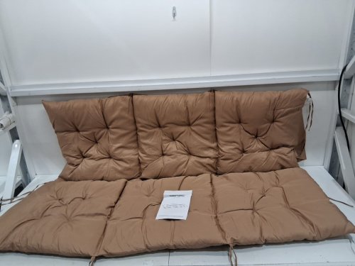 outdoor 3 seat cushion replacement for porch swing, patio furniture - 60" x 40" x 4" - khaki image 4