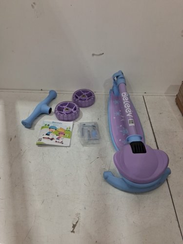 KIDS BELEEV 3 WHEEL SCOOTER - HEIGHT ADJUSTABLE - PURPLE/BLUE - (MODEL : BE082) image 2