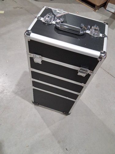 Yaheetech 4 in 1 Rolling Makeup Train Case Cosmetic Travel Case - 13.5" x 10" x 31" - black (model: 591481) image 4