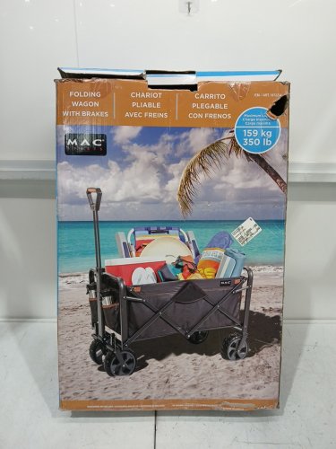 Mac Sports Folding Wagon with Brakes and pockets - 8.6" x 21.7" x 25" - 350lbs cap - Black (Model: 1872234) image 2