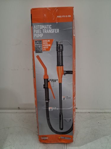 Portable power operated pump for fuel or water transfer - 2.4gpm - 17.1" - Orange/black (Model: yfs-xl-d8a) image 2