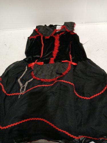 2PC WOMEN'S GOTHIC DOLL COSTUME SET - EXTRA LARGE - BLACK / RED (ITEM: 4566A) image 2