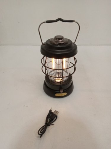 UniqueFire Retro Rechargeable Portable Camping Lantern - 5000mAh Battery - Black - (Model: MX-6601) image 2
