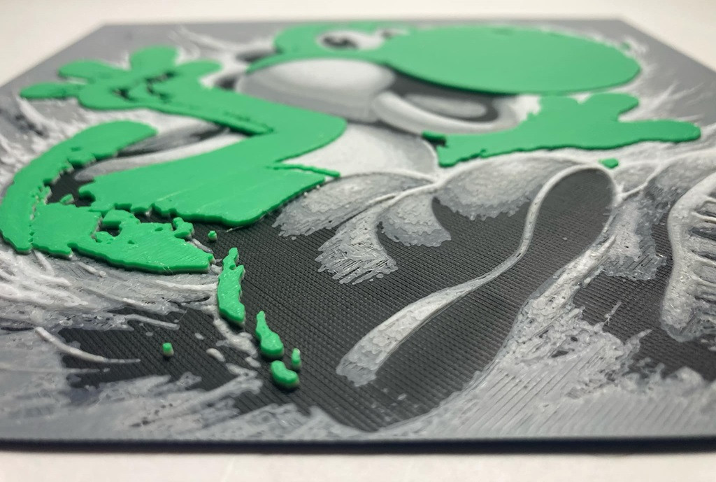 8"x8" 3D Printed - Yoshi - From Mario - Nintendo- Textured Photo image 2