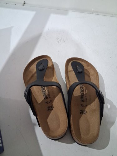 women's Birkenstock Gizeh Birko-Flor slip on Sandal - men's: 3 / women's: 5 - brown/black (STYLE:1749018) image 2