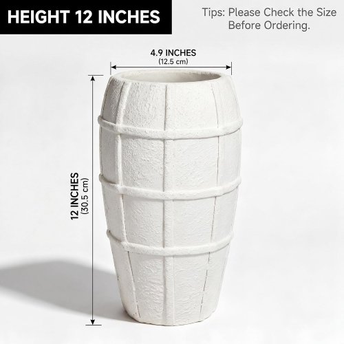 Arborus Rustic Terracotta Table Centerpiece Vase - 12" - white (Model: CA-AR-CV_392) image 2