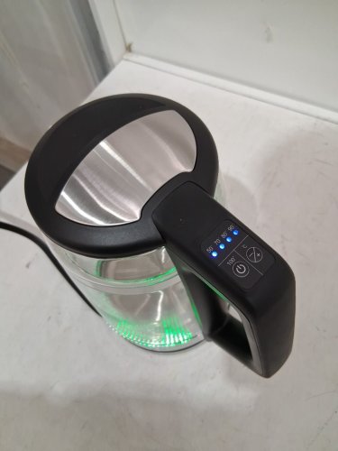cuisinart cordless electric double wall programmable glass kettle - 1500w - 1.7l - black/stainless steel - (model: cgk-34pcc). image 2