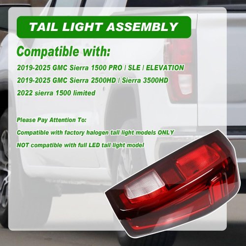 RIGHT PASSENGER TAIL LIGHT ASSEMBLY FOR SELECT MODELS - RED AND BLACK (STYLE: DP-GMSR1923) image 2