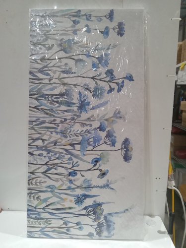 CANVAS WALL ART  - 23.5" x 47" - BLUE FLOWERS image 2