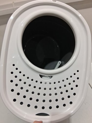 IRIS USA LARGE SQUARE TOP ENTRY CAT LITTER BOX - 20.5" X 14.75" X 14.5" - GREY/WHITE - (MODEL: 589655) image 4