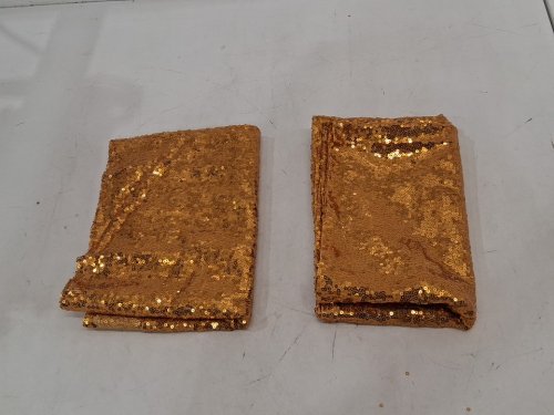 2Pk Gold Sequin Table Runner - 12" x 72", decorative Glitter Table Runner - gold image 3