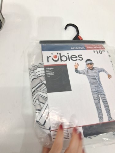 2PC BOYS RUBIES MUMMY COSTUME - SMALL (4-6) - WHITE / BLACK (ITEM: 1001654) image 2