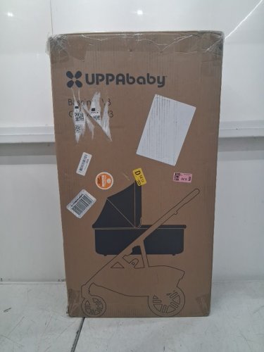 UPPAbaby Bassinet V3 - Compatible with Vista, Cruz, Ridge Strollers - 20lbs max - Charcoal Merino Wool, Black Leather - (model: 0903-bas-na-clm) image 2