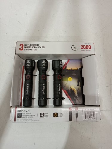 3pk Infinity X1 Rechargeable Flashlight - 2000 Lumen - black (model: 2006753) image 2