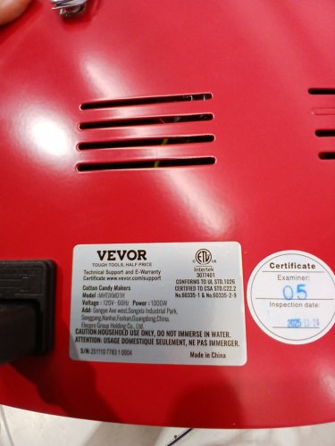 VEVOR ELECTRIC COMMERCIAL COTTON CANDY MACHINE WITH 19.7" diameter Stainless Steel Bowl with Sugar Scoop - 3.5oz - 1000W - red/steel (Model: MHTJXM01H) image 9