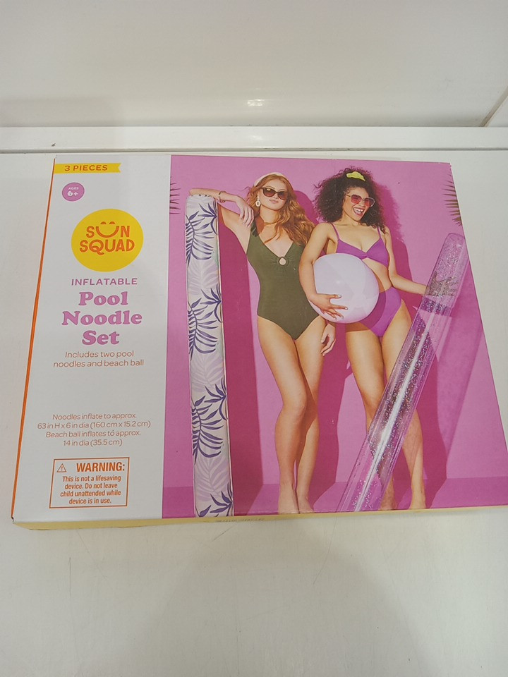 3pc Sun Squad Inflatable Pool Noodle Set with Beach Ball - Multicolour image 2