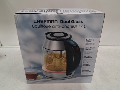 Chefman Dual-Glass Cool-Touch Digital Kettle with Adjustable Temperature and Removable Tea Infuser - 1.7L Cap - stainless steel/black (Model: RJ11-17-CTI-DG-CA-CO/1992747) image 2