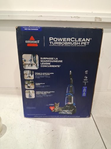 BISSELL POWERCLEAN POWERFUL & LIGHTWEIGHT TURBOBRUSH PET UPRIGHT CARPET CLEANER - 120V - BLUE - (MODEL:3939C) image 7