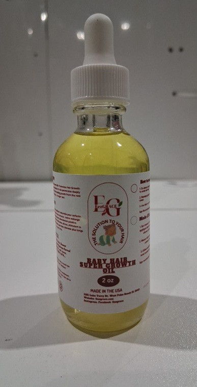 FEZGRACE BABY HAIR SUPER GROWTH OIL WITH Almond Oil, Vitamin E, Aloe Vera, AND Argan - 2OZ image 2
