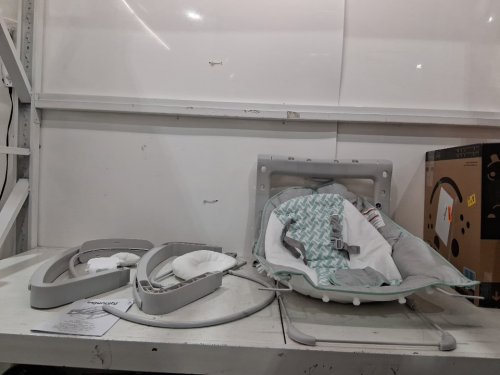 Ingenuity 3-in-1 Keep Cozy Grow with Me Vibrating Baby Bouncer, rocker & chair - 40lbs capacity - weaver theme grey/white/green (model: ‎12428) image 2