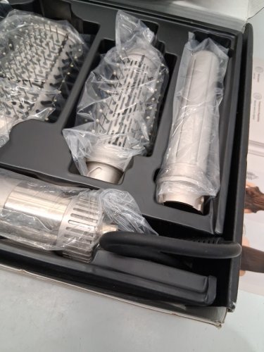 6pc mescomb 5-in-1 high-speed hot air styler and drying system - fast dry, curl, volumize, and smooth - champagne gold (model: f16) image 3