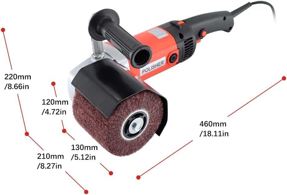 BriSunshine Multisurface electric burnishing/Polisher machine for Metal & Wood - 1400W - 600-3600RPM - Red/Black image 2