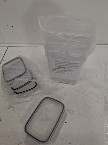 4PK PLASTIC CONTAINERS FOR FOOD STORAGE SET - 6" X 5" X 3.5" image 4