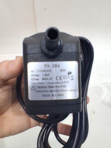 Ultra Quiet Submersible Water Pump - 800L/HOUR - 16W 110V - BLACK (MODEL: PX-386) image 3