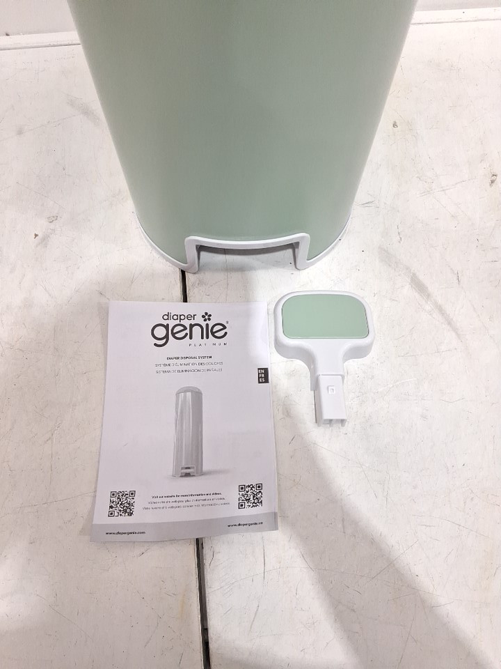 Diaper Genie Platinum Stainless Steel Diaper Pail - 27" - SAGE green/ white (model: i000811) image 6