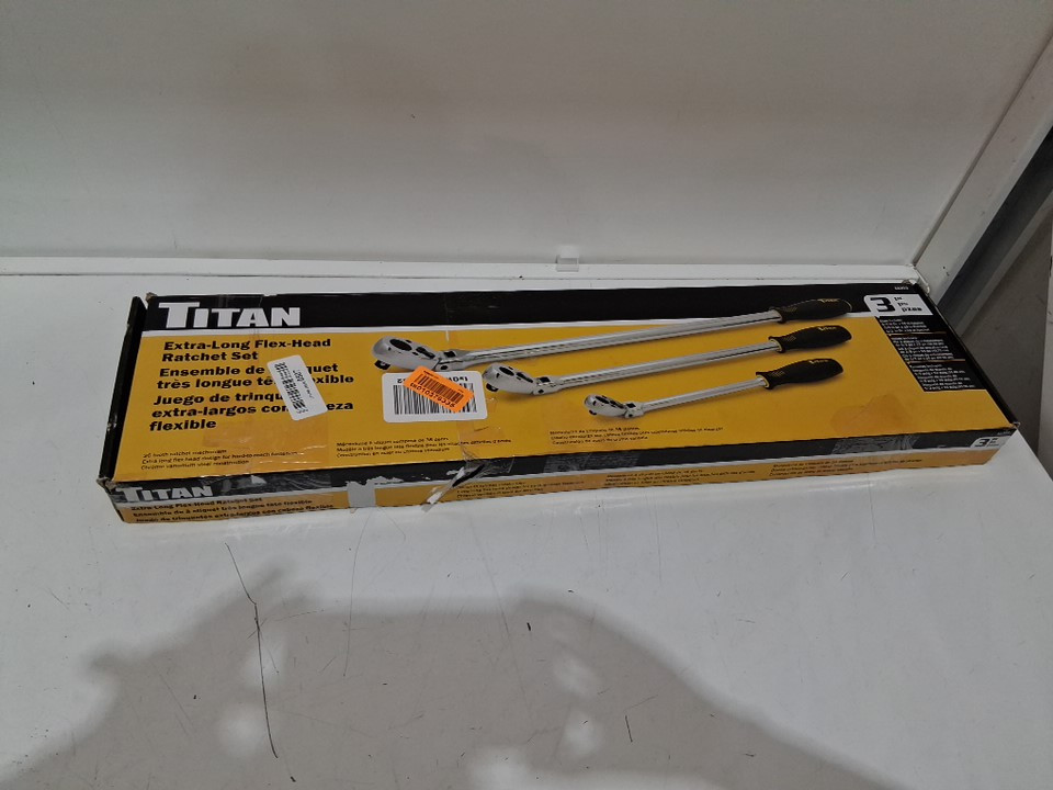 2pc titan tools Extra-Long Flex-Head Ratchet - 12" /24" - silver image 2
