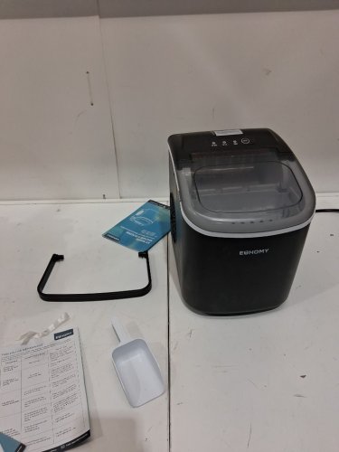 EUHOMY Countertop Ice Maker Machine with Handle, Basket and Scoop - MAKES 26LB/Day - BLACK (MODEL: im-06d/IM001-Bbl-CAEH) image 3
