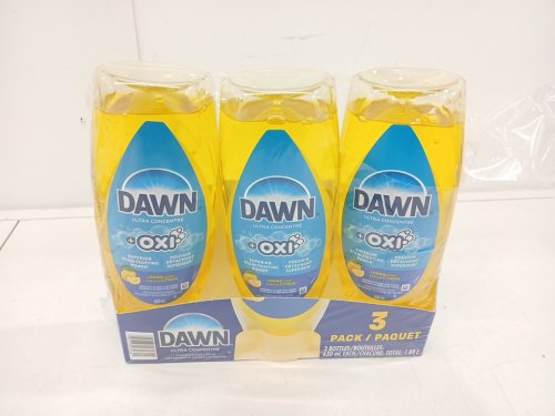 3PK DAWN + OXI DISHWASHING LIQUID -LEMON SCENT -  630ML/EACH image 3