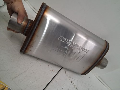 MAGNAFLOW SATIN STAINLESS STEEL OVAL MUFFLER REPLACEMENT PART, UNIVERSAL FIT, 2.5" FOR VAN, CAR OR TRUCK, (MODEL: 11216) image 5