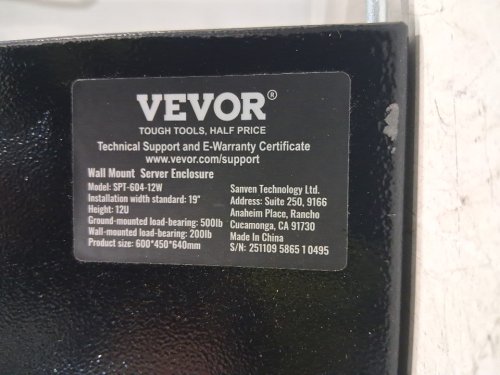 WALL MOUNT SEVER ENCLOSURE - 19" - 500lb cap - black(model: spt-604-12w) image 6