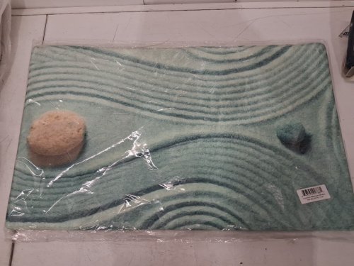 cozymoon non slip super absorbent bathroom mat - 23.7" x 15.5" - green zen garden image 2