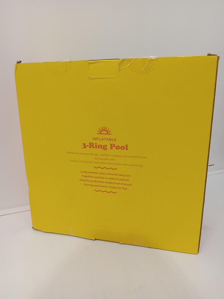 SUN squad circular inflatable 3-ring pool with repair patch - 5.5FT x 15" - pink image 3