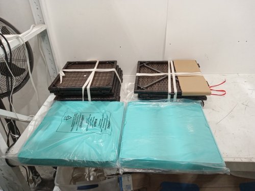 2PK happygill outdoor rattan wicker patio ottoman - 18" x 16" x 16" - brown and turquoise (model: hw74953) image 3