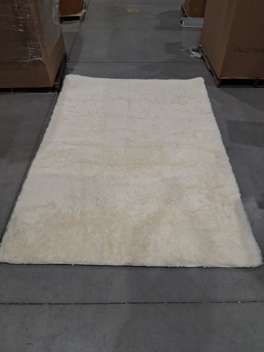 Soft Fluffy faux fur/Shag Area Rug for Living Room, Bedroom Decor - 6FT x 9FT - Rice-white image 3