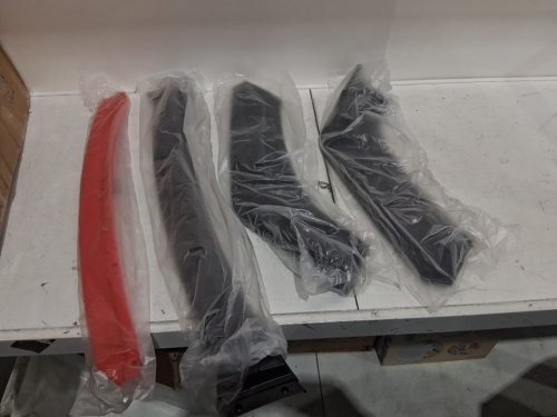 4PC Universal Front Bumper Lip Spoiler Splitter Body Kit- red/black image 4