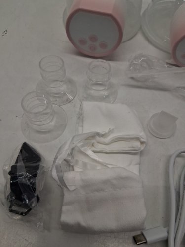 MOMCOZY DOUBLE WEARABLE HANDS FREE BREAST PUMPS - WHITE/PINK (MODEL: S12 PRO-V) image 3