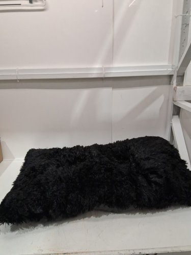 EHEYCIGA fluffy Calming Dog/pet Crate bed - 36" x 24" (large) - black image 2