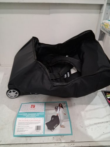 J.L. Childress Padded Infant Car Seat Bag with wheels and handles Compatible with UPPAbaby, Nuna, and Chicco 15" x 22" x 19" - black (model: 2101) image 3