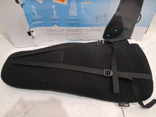 OBUSFORME HIGHBACK BACKREST SUPPORT WITH LUMBAR SUPPORT & CHAIR STRAPS - 18" x 7" x 31" - BLACK (MODEL: HB-BLK-CBc) image 3