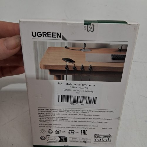 6pk ugreen  360° Rotatable MAGNETIC Cable Tidy Clips - black (model: 95777) image 3