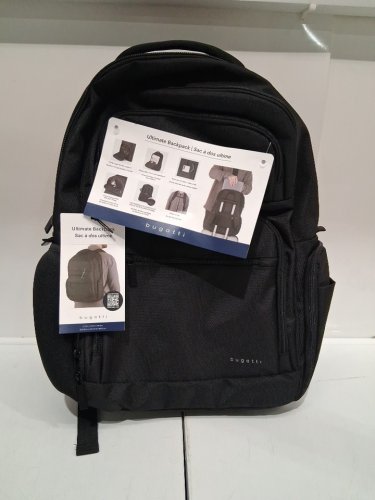 BUGATTI ULTIMATE BACKPACK WITH RFID ZIPPER POCKET - HOLDS UP TO 15.4" LAPTOPS - BLACK (MODEL: 1805676) image 2