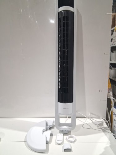 omnibreeze premium 38" Rotating tower fan with wifi CONTROL, 5-SPEEDS & REMOTE - white/BLACK (model: 5333021/dc2313r-g) image 3