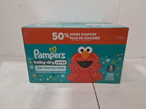 138PK PAMPERS BABY DRY ULTRA DIAPERS - SIZE 5 (20-37LBS) - SESAME STREET image 4
