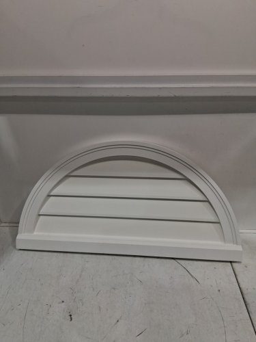 EKENA MILLWORK HALF ROUND SURFACE BRICKMOULD PVC GABLE VENT SURFACE MOUNT - 24" x 12" - white image 3